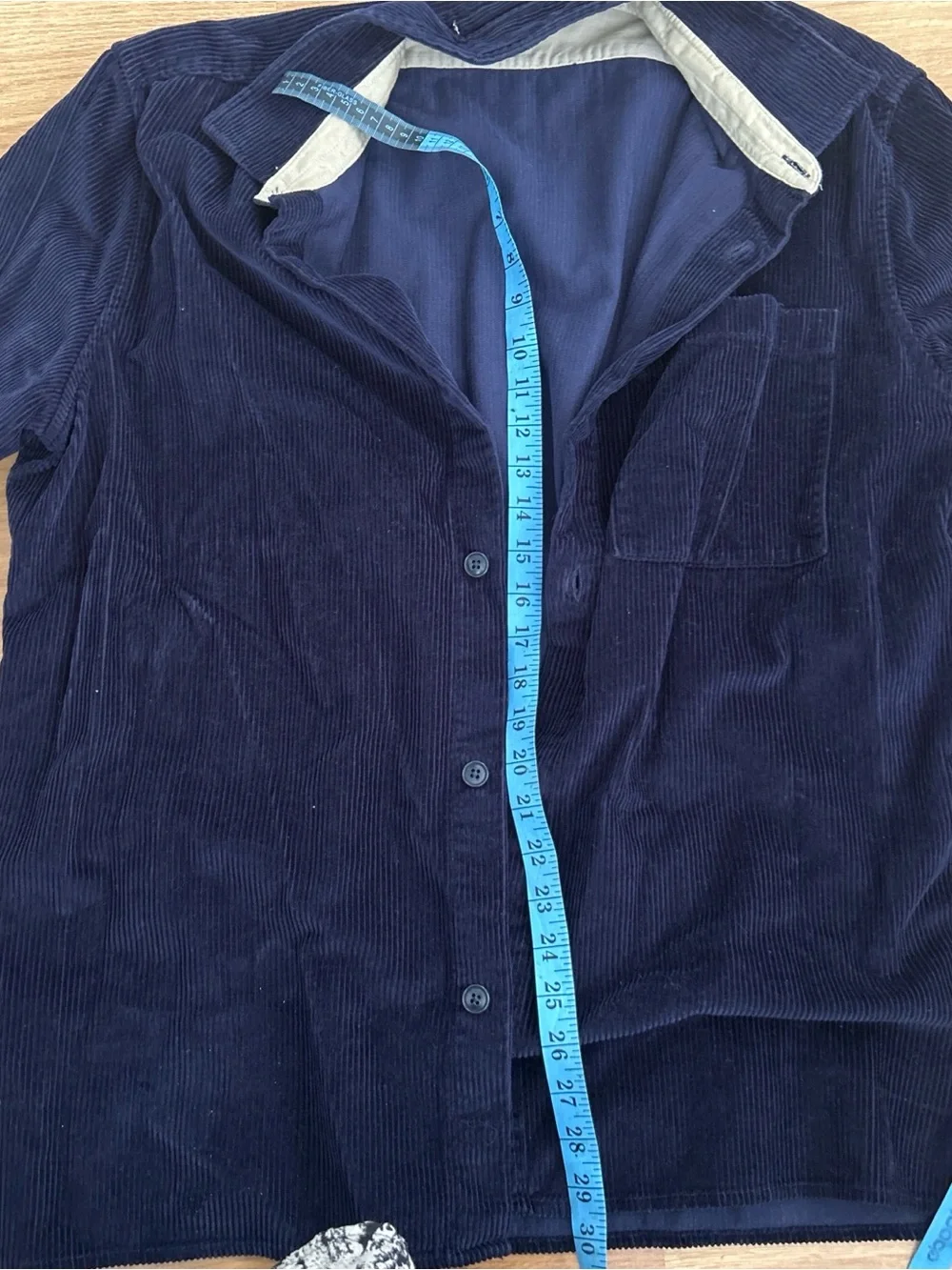 Banana Republic Navy Corduroy Button-Up Jacket